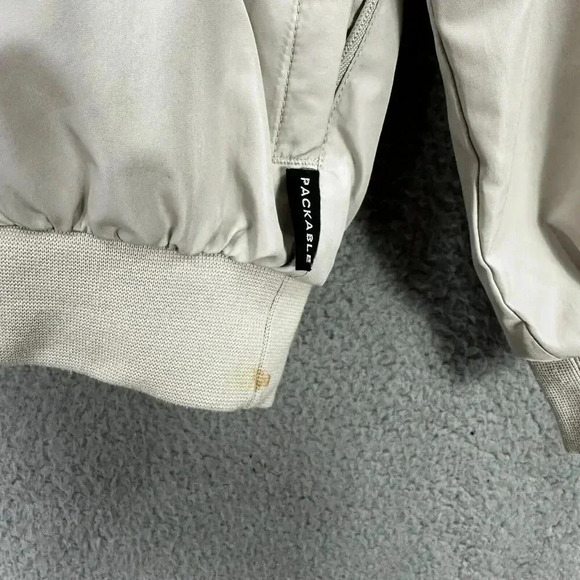 Columbia‎ Jacket Mens medium beige Windbreaker V Neck Pullover Packable gorpcore - Picture 2 of 11